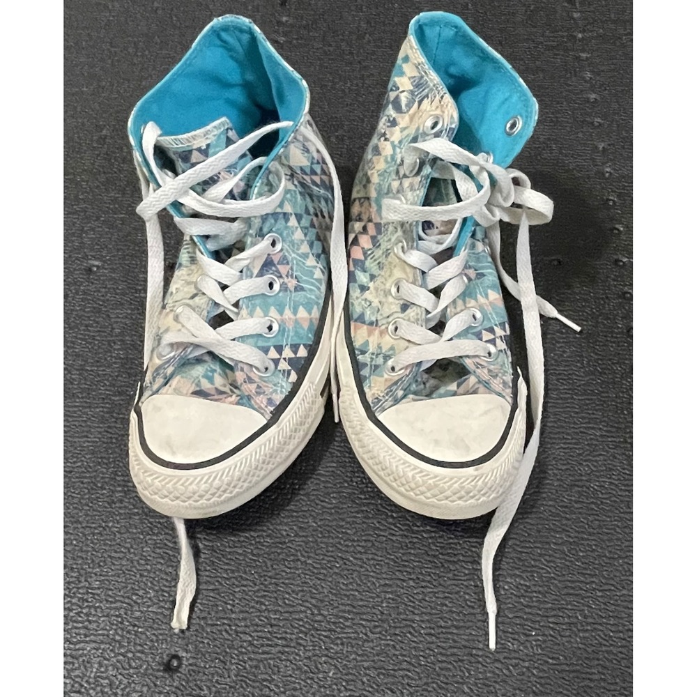 Converse Chuck Taylor All Star High Top Geometric Blue Pink Womens 6 563816F